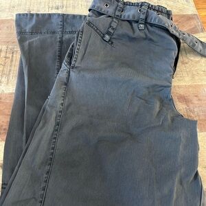 Free People Charcoal Gray Pants with Belt